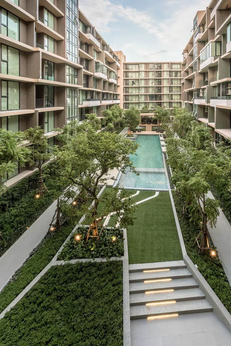 Residential properties along a canal